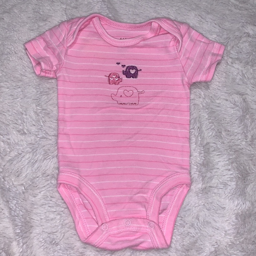 (3 for $10) pink elephant bodysuit